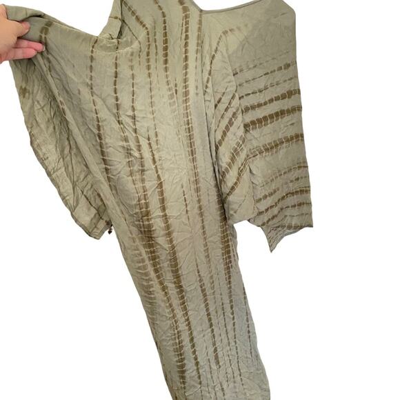 Earthbound Trading Co. Tie Dye Long Flowy bohemian Duster lightweight olive OS - Picture 6 of 12